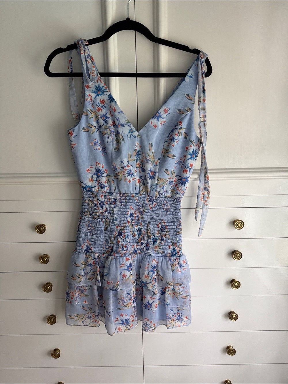 Amanda Uprichard blue floral mini dress